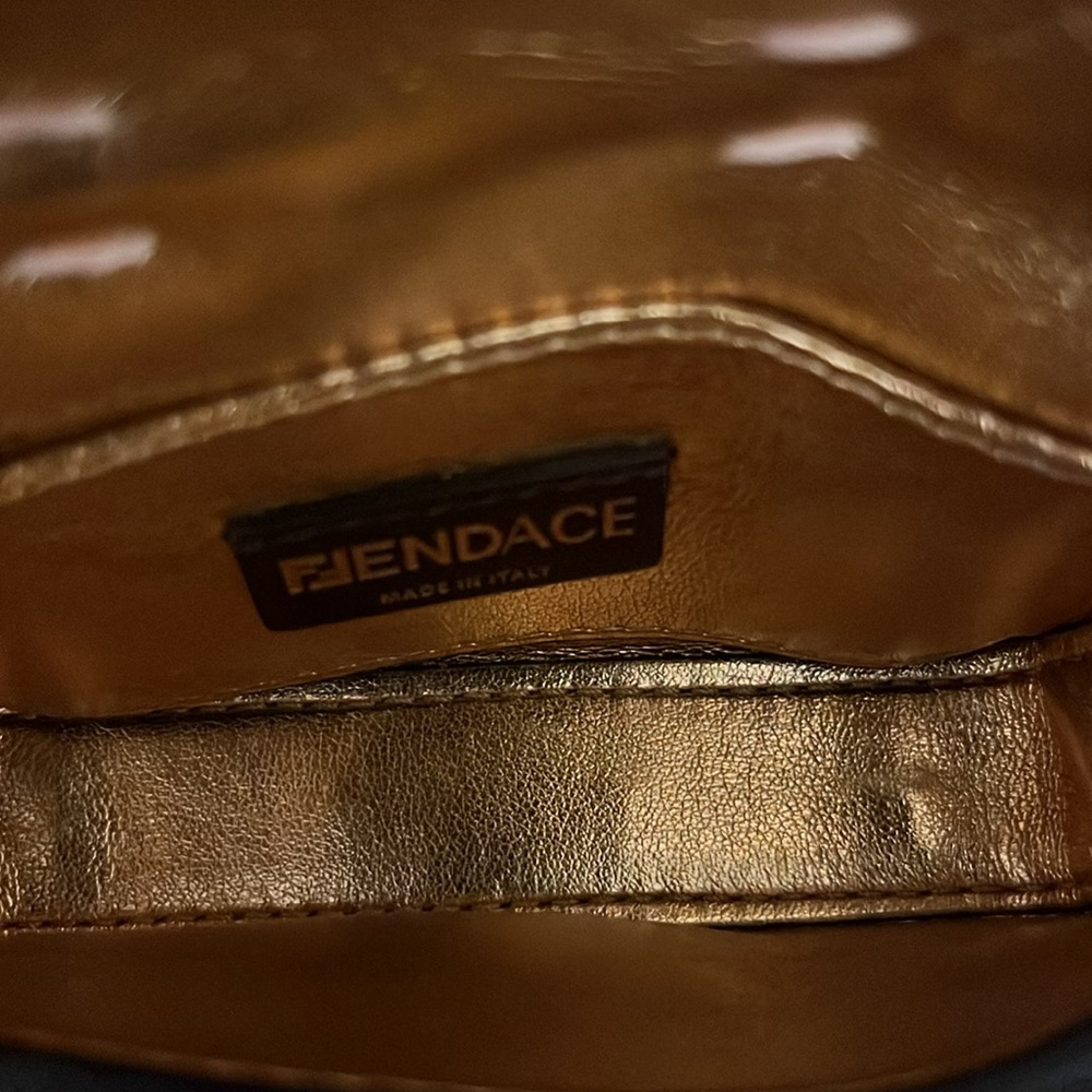 Fendace Versace x fendi Medusa Studded Nano Brooch FF Baguette crossbody bag NEW - Picture 12 of 13